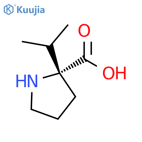 (R)-2-isopropylpyrrolidine-2-carboxylic acid structure