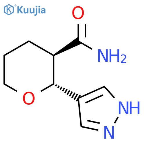 (2R,3R)-2-(1H-pyrazol-4-yl)oxane-3-carboxamide structure