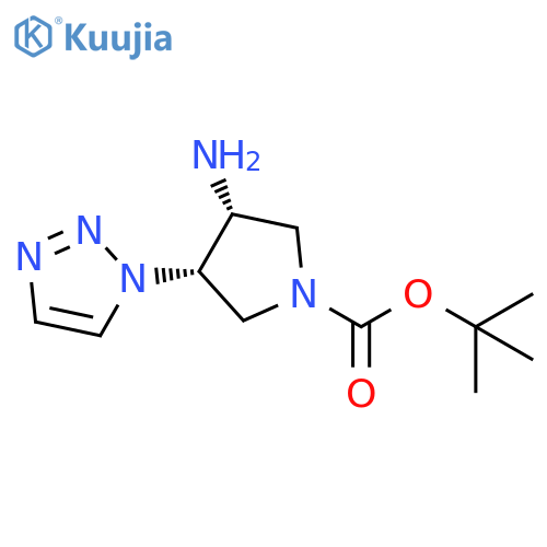 rac-tert-butyl (3R,4S)-3-amino-4-(1H-1,2,3-triazol-1-yl)pyrrolidine-1-carboxylate, cis structure