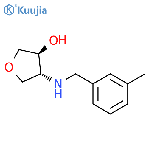 trans-4-{(3-methylphenyl)methylamino}oxolan-3-ol structure