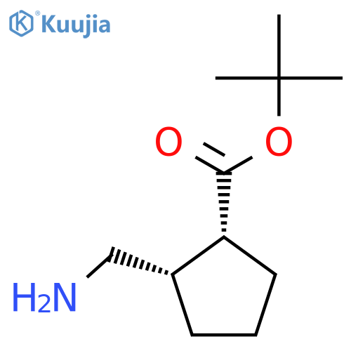 Tert-butyl (1R,2S)-2-(aminomethyl)cyclopentane-1-carboxylate structure