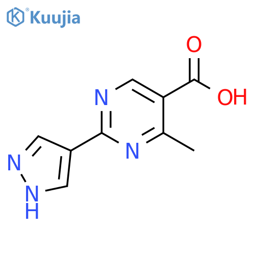 5-Pyrimidinecarboxylic acid, 4-methyl-2-(1H-pyrazol-4-yl)- structure
