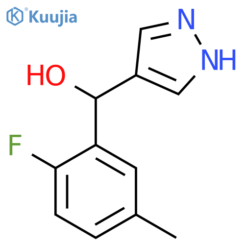 (2-fluoro-5-methylphenyl)(1H-pyrazol-4-yl)methanol structure