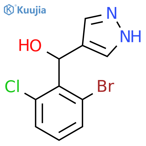 (2-bromo-6-chlorophenyl)(1H-pyrazol-4-yl)methanol structure