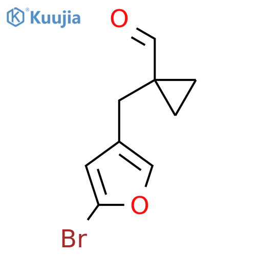 1-(5-bromofuran-3-yl)methylcyclopropane-1-carbaldehyde structure