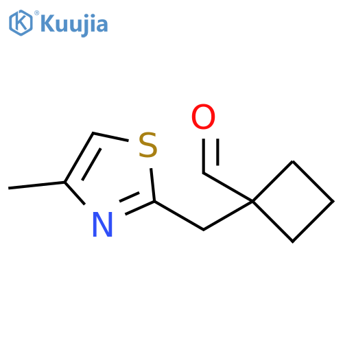 1-(4-methyl-1,3-thiazol-2-yl)methylcyclobutane-1-carbaldehyde structure