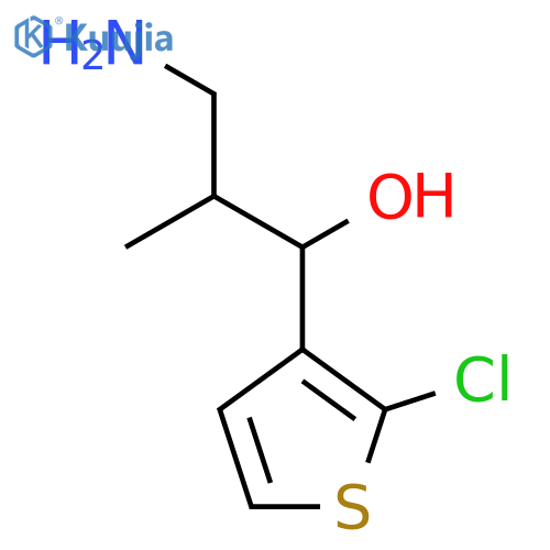 3-Amino-1-(2-chlorothiophen-3-yl)-2-methylpropan-1-ol structure