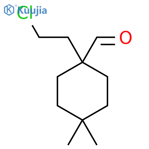 1-(2-Chloroethyl)-4,4-dimethylcyclohexane-1-carbaldehyde structure