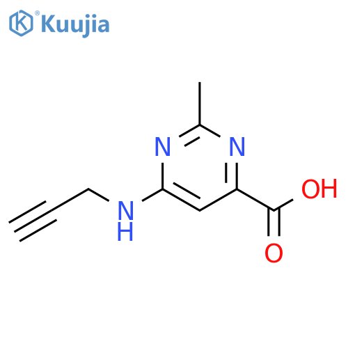 2-methyl-6-(prop-2-yn-1-yl)aminopyrimidine-4-carboxylic acid structure