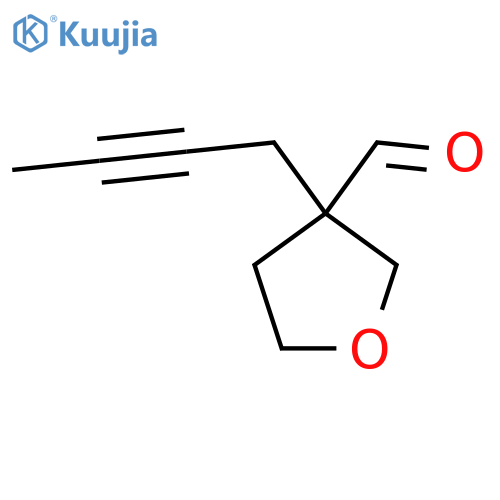 3-(But-2-yn-1-yl)oxolane-3-carbaldehyde structure