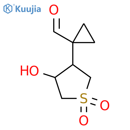 1-(4-Hydroxy-1,1-dioxo-1lambda6-thiolan-3-yl)cyclopropane-1-carbaldehyde structure