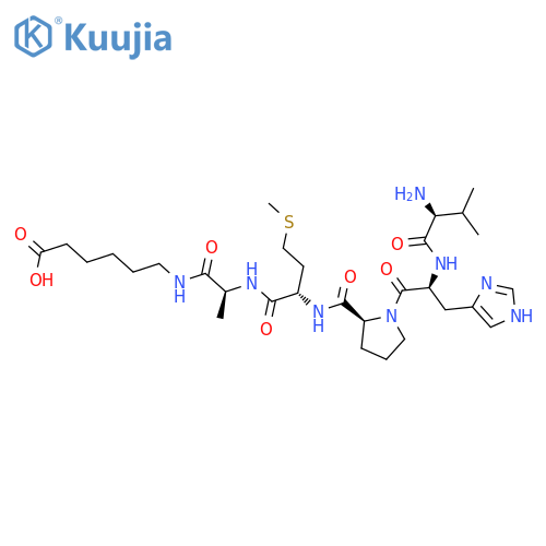 L-Alaninamide, L-valyl-L-histidyl-L-prolyl-L-methionyl-N-(5-carboxypentyl)- structure