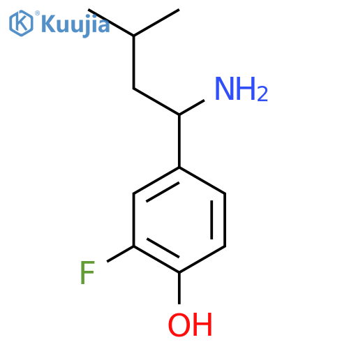4-(1-Amino-3-methylbutyl)-2-fluorophenol structure