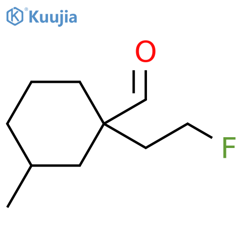 1-(2-fluoroethyl)-3-methylcyclohexane-1-carbaldehyde structure