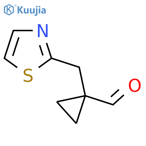 1-(1,3-thiazol-2-yl)methylcyclopropane-1-carbaldehyde structure