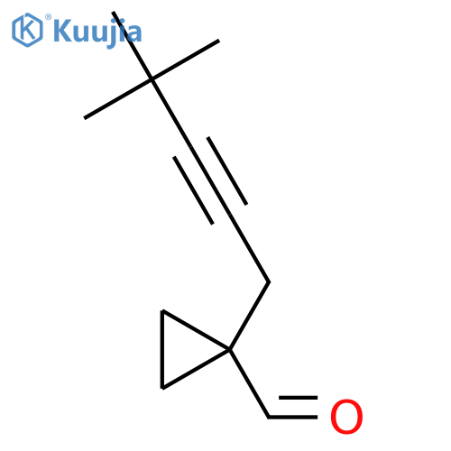 1-(4,4-Dimethylpent-2-yn-1-yl)cyclopropane-1-carbaldehyde structure