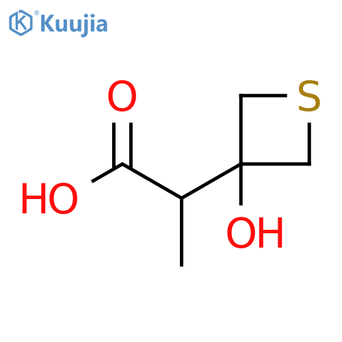 2-(3-hydroxythietan-3-yl)propanoic acid structure