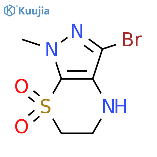 3-bromo-1-methyl-1H,4H,5H,6H-7lambda6-pyrazolo3,4-b1,4thiazine-7,7-dione structure
