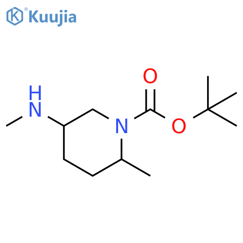 1-Piperidinecarboxylic acid, 2-methyl-5-(methylamino)-, 1,1-dimethylethyl ester structure