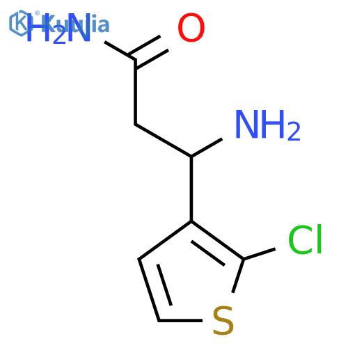 3-Amino-3-(2-chlorothiophen-3-yl)propanamide structure