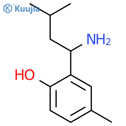 2-(1-Amino-3-methylbutyl)-4-methylphenol structure