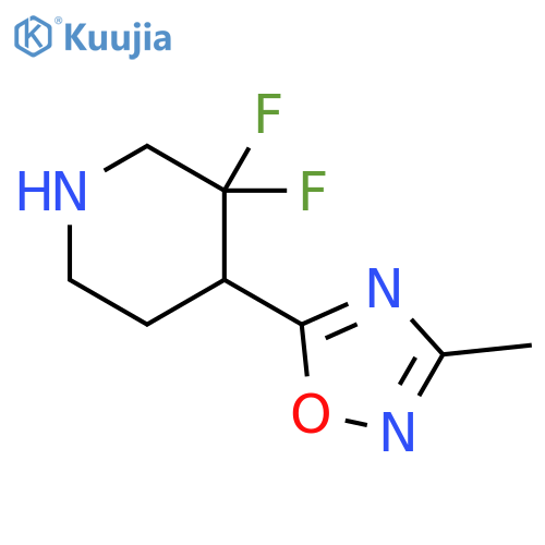 3,3-difluoro-4-(3-methyl-1,2,4-oxadiazol-5-yl)piperidine structure