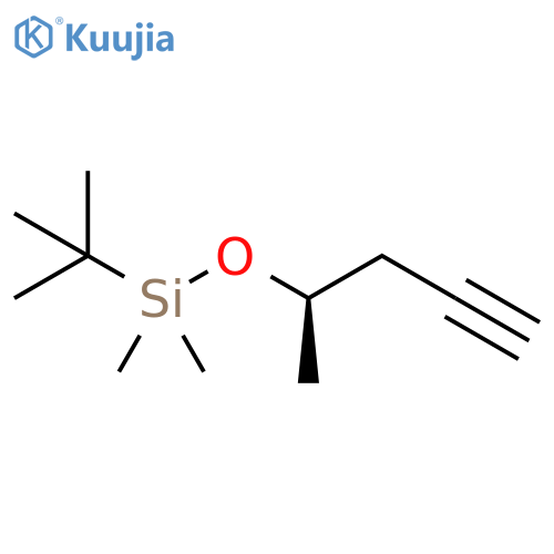 (1,1-Dimethylethyl)dimethyl(1R)-1-methyl-3-butyn-1-yloxysilane structure