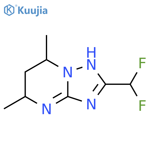 2-(difluoromethyl)-5,7-dimethyl-4H,5H,6H,7H-1,2,4triazolo1,5-apyrimidine structure
