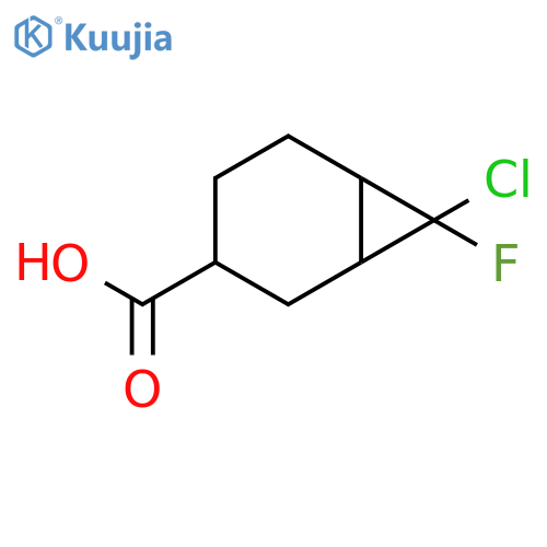 7-chloro-7-fluorobicyclo4.1.0heptane-3-carboxylic acid structure