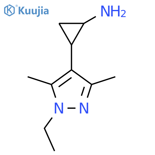2-(1-ethyl-3,5-dimethyl-1H-pyrazol-4-yl)cyclopropan-1-amine structure