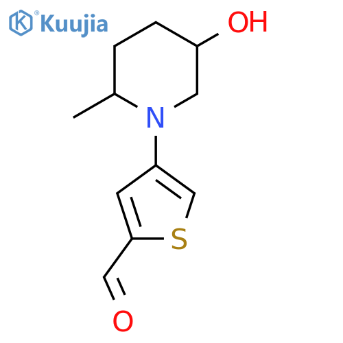 4-(5-Hydroxy-2-methylpiperidin-1-yl)thiophene-2-carbaldehyde structure