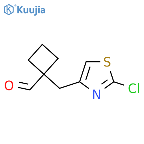 1-(2-chloro-1,3-thiazol-4-yl)methylcyclobutane-1-carbaldehyde structure