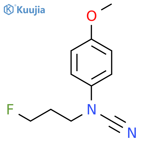 N-cyano-N-(3-fluoropropyl)-4-methoxyaniline structure
