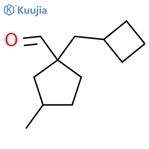 1-(Cyclobutylmethyl)-3-methylcyclopentane-1-carbaldehyde structure