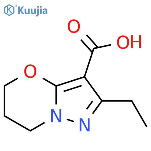 2-Ethyl-6,7-dihydro-5H-pyrazolo[5,1-b][1,3]oxazine-3-carboxylic acid structure