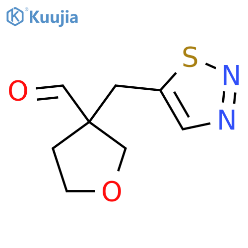 3-(1,2,3-thiadiazol-5-yl)methyloxolane-3-carbaldehyde structure