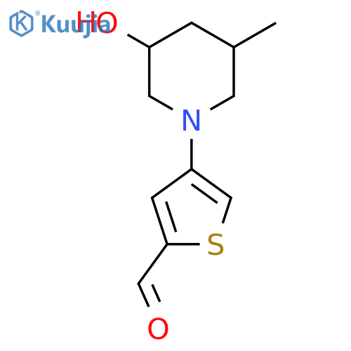 4-(3-Hydroxy-5-methylpiperidin-1-yl)thiophene-2-carbaldehyde structure