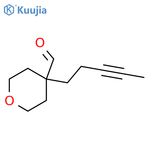 4-(pent-3-yn-1-yl)oxane-4-carbaldehyde structure