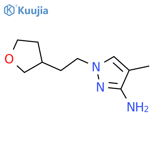 4-methyl-1-2-(oxolan-3-yl)ethyl-1H-pyrazol-3-amine structure