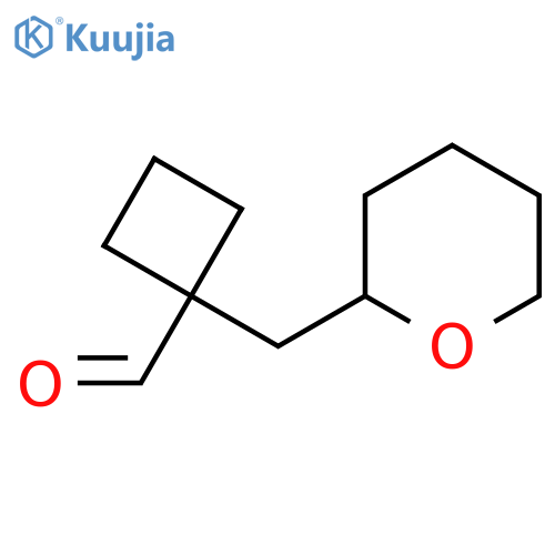 1-(oxan-2-yl)methylcyclobutane-1-carbaldehyde structure