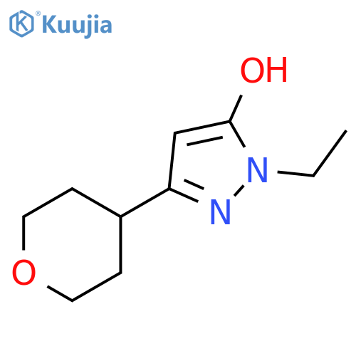1-ethyl-3-(oxan-4-yl)-1H-pyrazol-5-ol structure