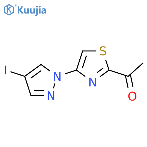 1-4-(4-iodo-1H-pyrazol-1-yl)-1,3-thiazol-2-ylethan-1-one structure