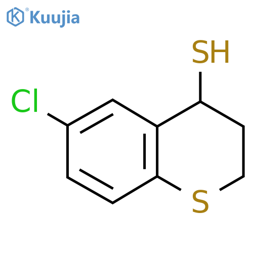 6-chloro-3,4-dihydro-2H-1-benzothiopyran-4-thiol structure