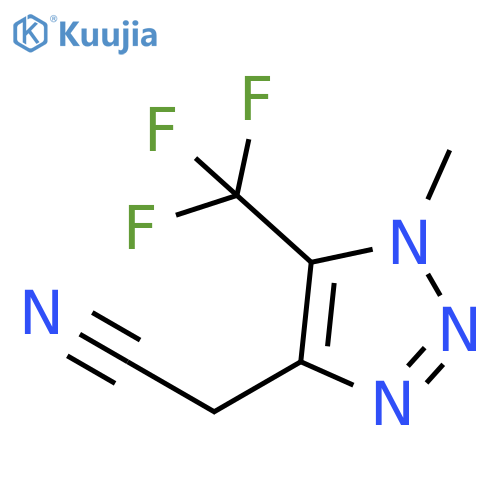 2-1-methyl-5-(trifluoromethyl)-1H-1,2,3-triazol-4-ylacetonitrile structure