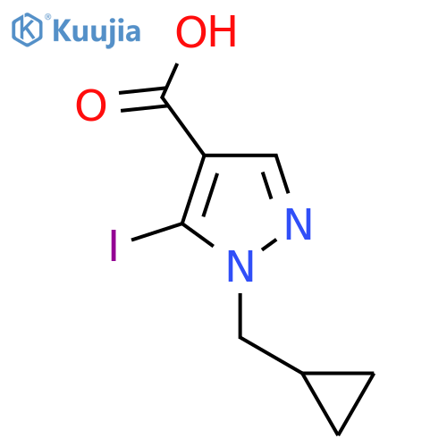 1-(cyclopropylmethyl)-5-iodo-1H-pyrazole-4-carboxylic acid structure