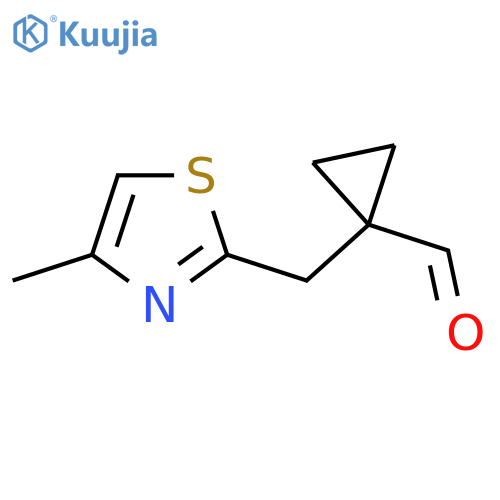 1-(4-methyl-1,3-thiazol-2-yl)methylcyclopropane-1-carbaldehyde structure