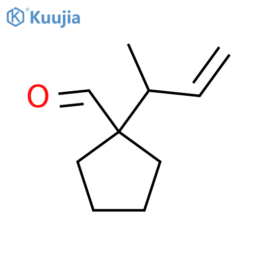 1-(but-3-en-2-yl)cyclopentane-1-carbaldehyde structure