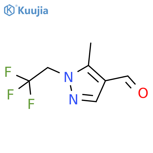 5-methyl-1-(2,2,2-trifluoroethyl)-1H-pyrazole-4-carbaldehyde structure