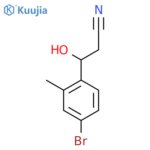 3-(4-bromo-2-methylphenyl)-3-hydroxypropanenitrile structure