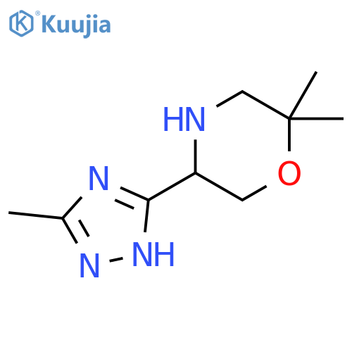 Morpholine, 2,2-dimethyl-5-(3-methyl-1H-1,2,4-triazol-5-yl)- structure